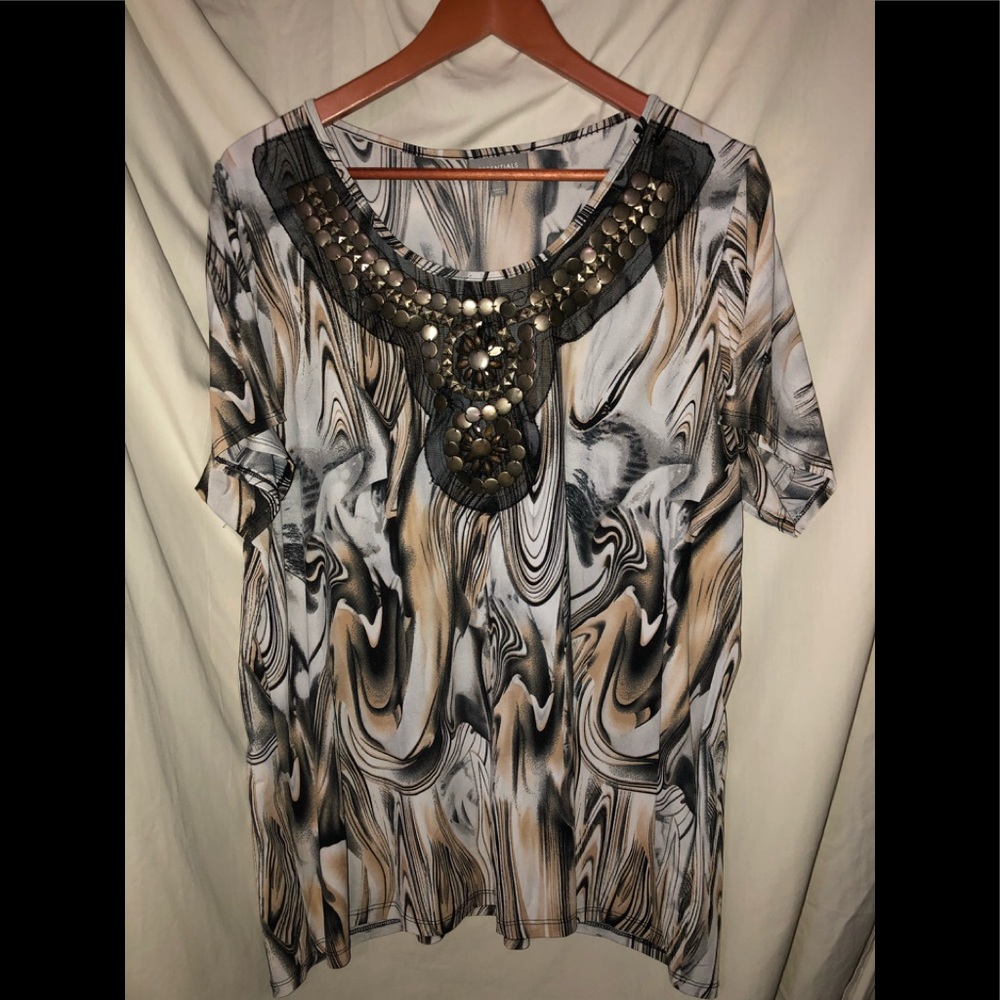 💜 ESSENTIALS BLOUSE PLUS SIZE 1X-#0153-052019TR